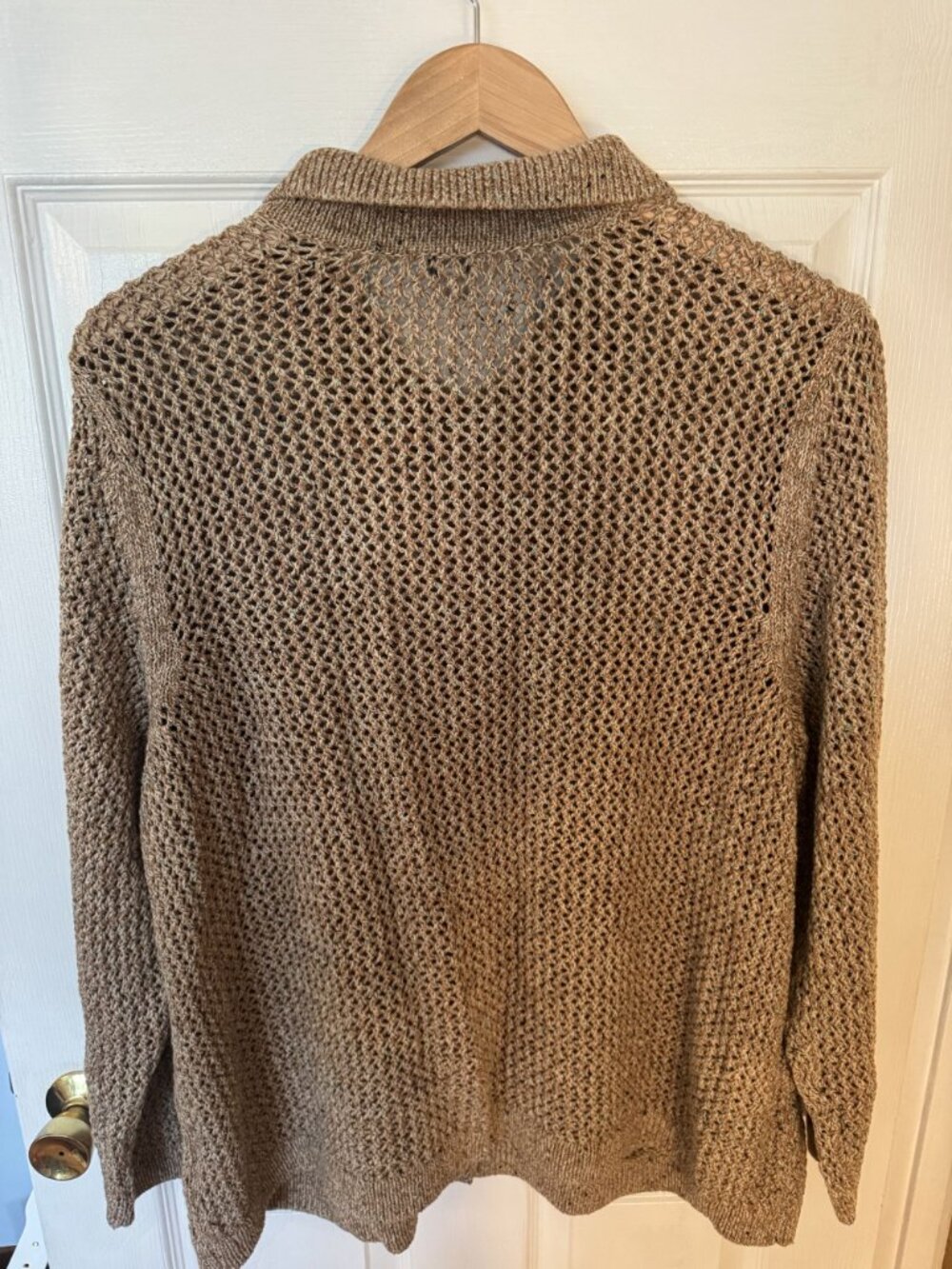 NWT J. Jill XL Button-Up Open-Knit Cardigan Sweater In Rattan Multi Cotton Blend - Picture 6 of 8